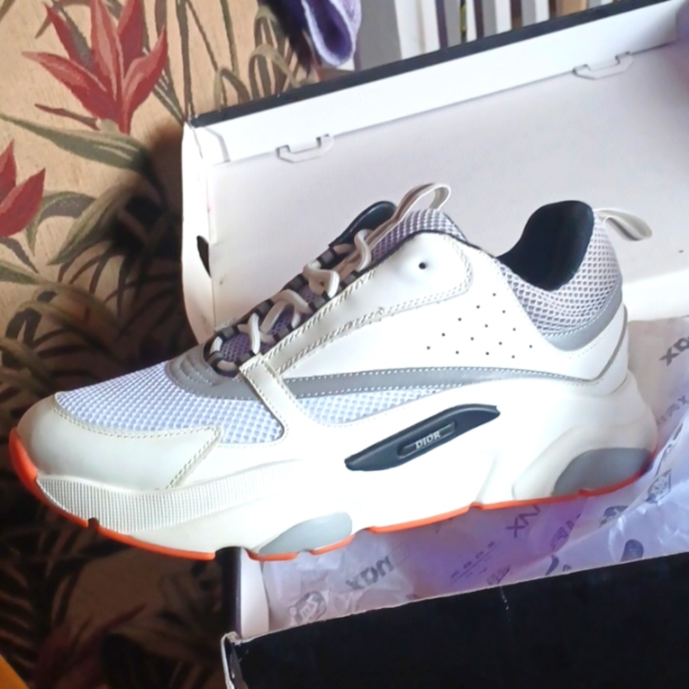 Dior Men's Sneakers in White and Orange